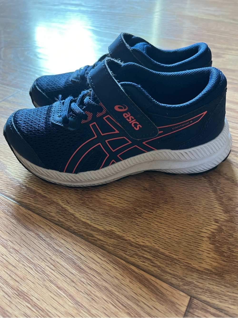 ASICS Kids Navy with Pink Accent Hook-and-Loop Sneakers - Picture 4 of 6